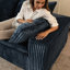 Canapé profond en velours côtelé de 39,8 po à 3 places avec coussin amovible, conception double couche, sans assemblage, pour salon, chambre à coucher, appartement, siège luxueux rembourré de plumes, éponge double confort moelleux, haute