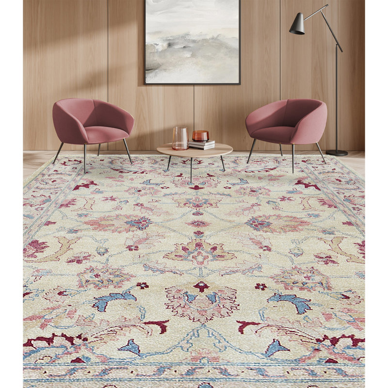 Hand-Knotted High-Quality Beige Area Rug