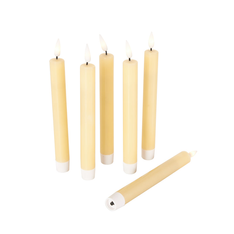 Bougies sans flamme pour l'intérieur et l'extérieur avec télécommande Wax, Pilier 8,25 po x 0,90 po, Jaune