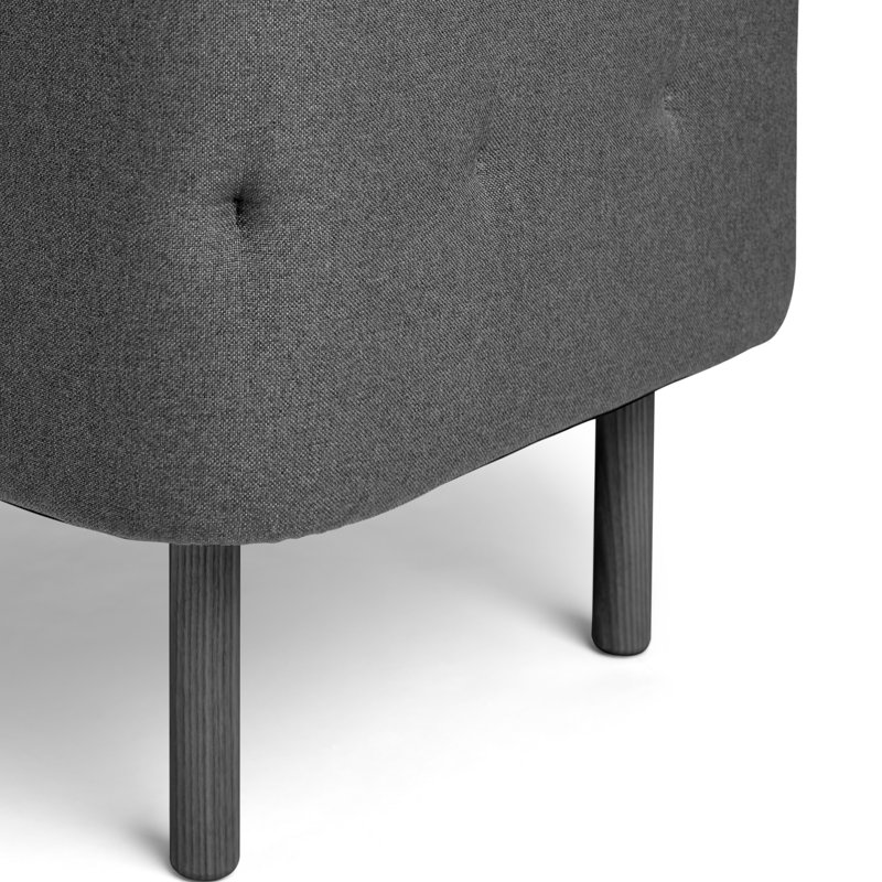QT Lounge Chair, Brick/Dark Gray Plain Weave/Muslin