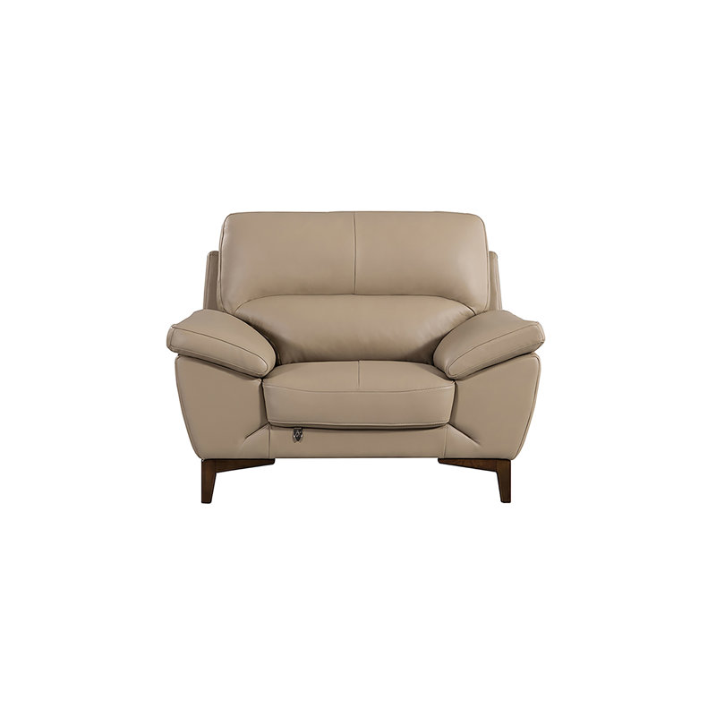 Stengel Upholstered Armchair, Tan Genuine Leather