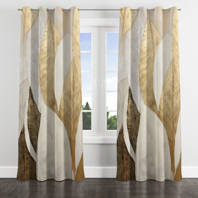 Jaimes - Leaves Grommet Curtain - Room Darkening Floral Curtain - 1 Panels