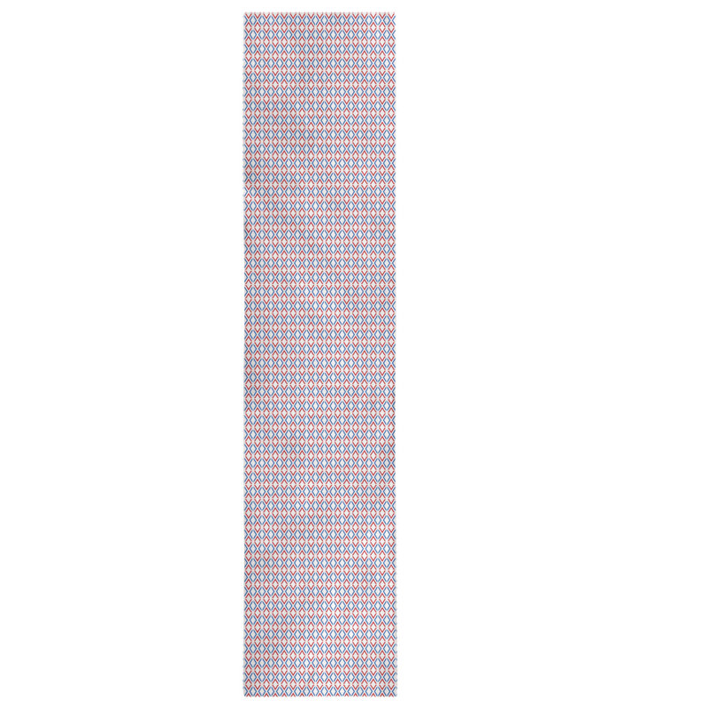 Chemin de table en losanges à flèche à carreaux fêtes, L 90 po x l 16 po, Bleu / Rouge, Polyester