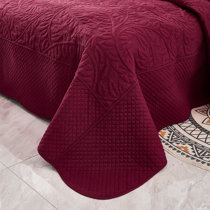 Touch of Class Ravenna Woven Jacquard Damask Oversized Comforter Set -  Queen - Dark Red, Auburn, Gold - Luxury Bedding Sets for Elegant Bedroom 
