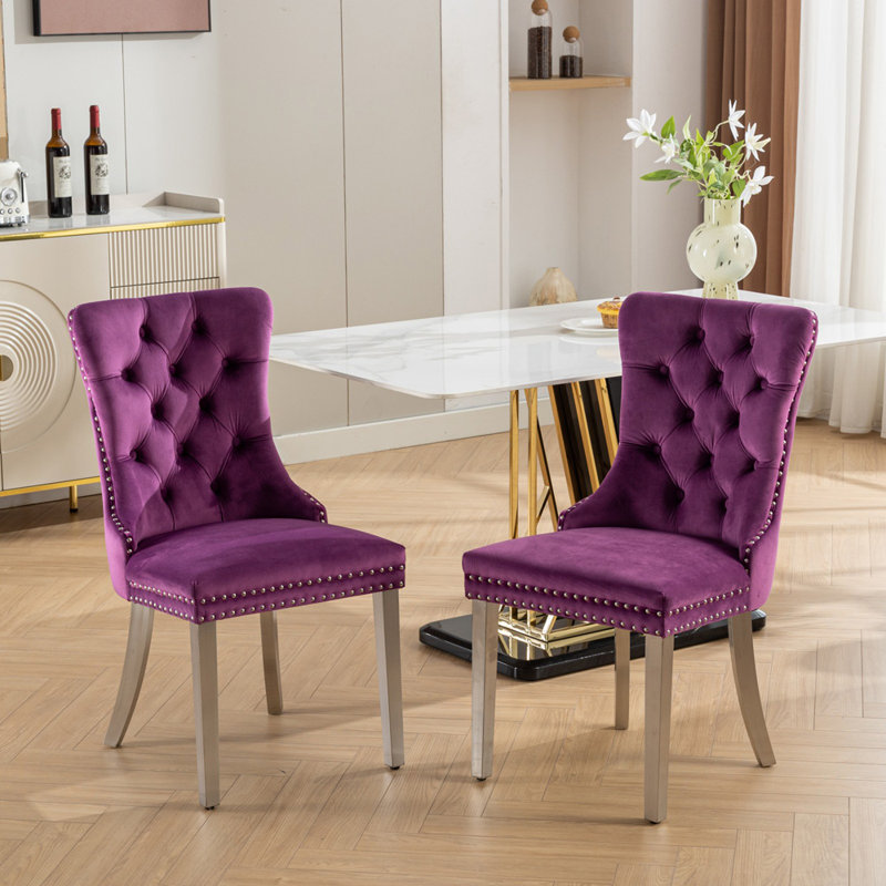 Gigee Dining Chair, Chrome, Purple