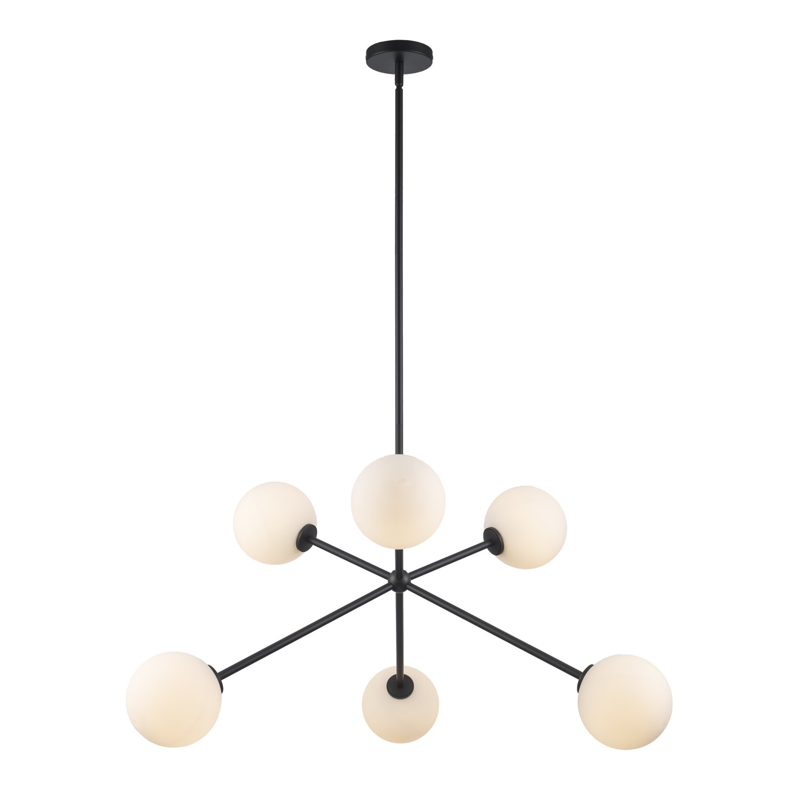 Minna 6-Light Dimmable Sputnik Pendant , Black
