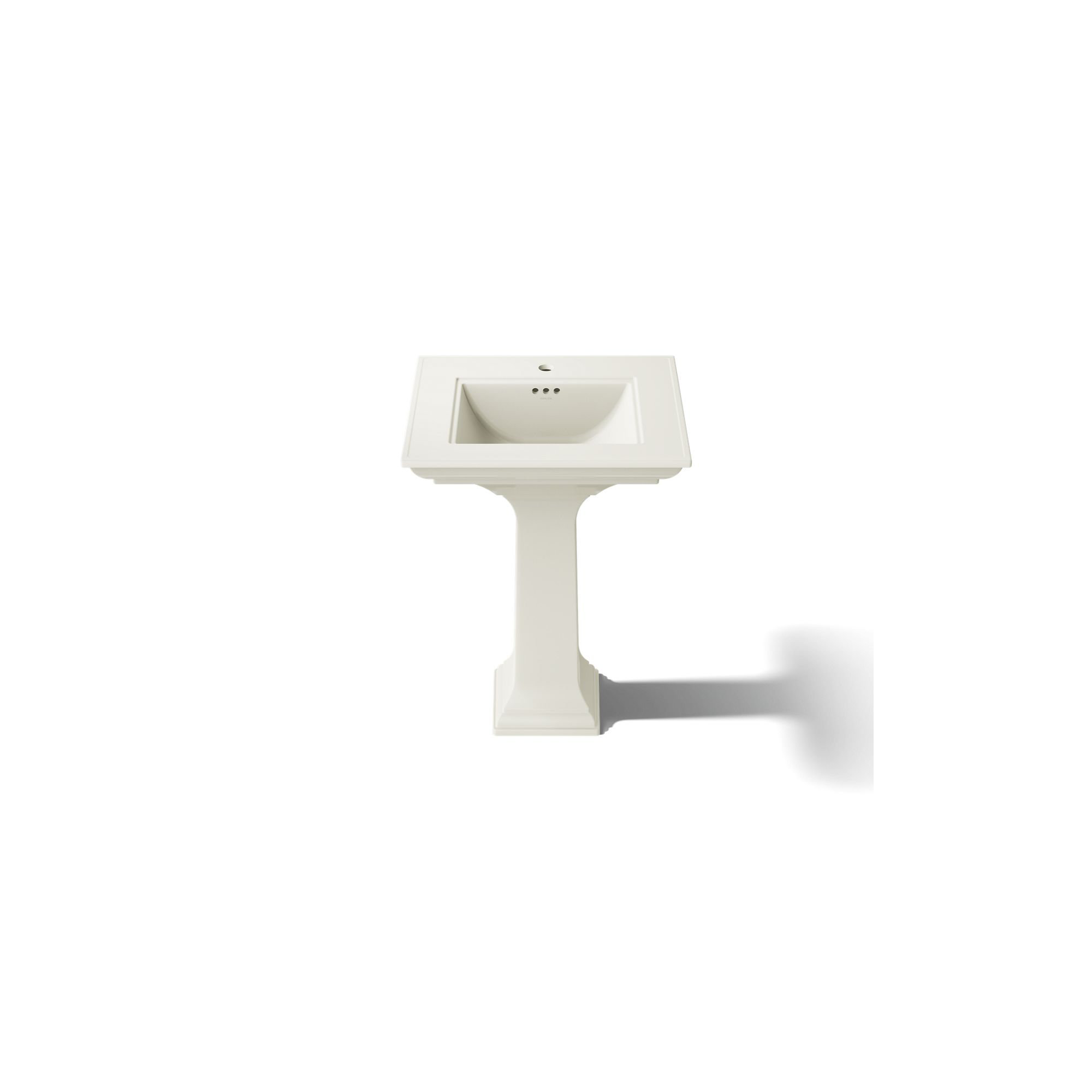 Memoirs Stately Pedestal Bathroom Sink with Faucet Holes, Single, 34.75" H x 20.5" W x 24.5" L, Biscuit
