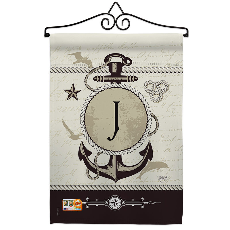 Double Sided 18.5'' H x 13'' W Polyester Flag Set, J