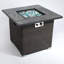 Table de foyer au gaz propane 30 po, foyer carré carré de 50 000 BTU, plateau de table en carrelage avec une belle base en osier pour la terrasse extérieure du jardin - brun