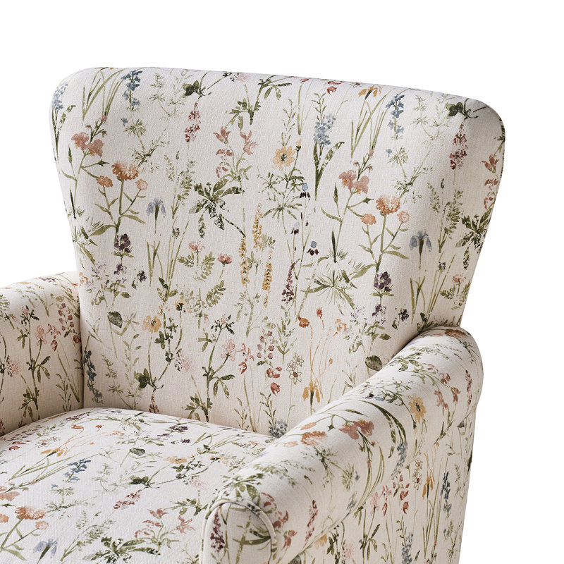 Darnelle Transitional Upholstered Swivel Rocker Armchair, Spring