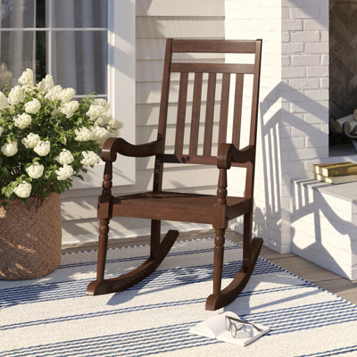 Classic Brown Compact Rocking Chair with Space-Saving Industrial Design