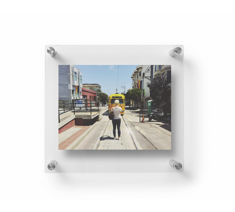 Silver Acrylic Floating Wall Mount Picture Frame