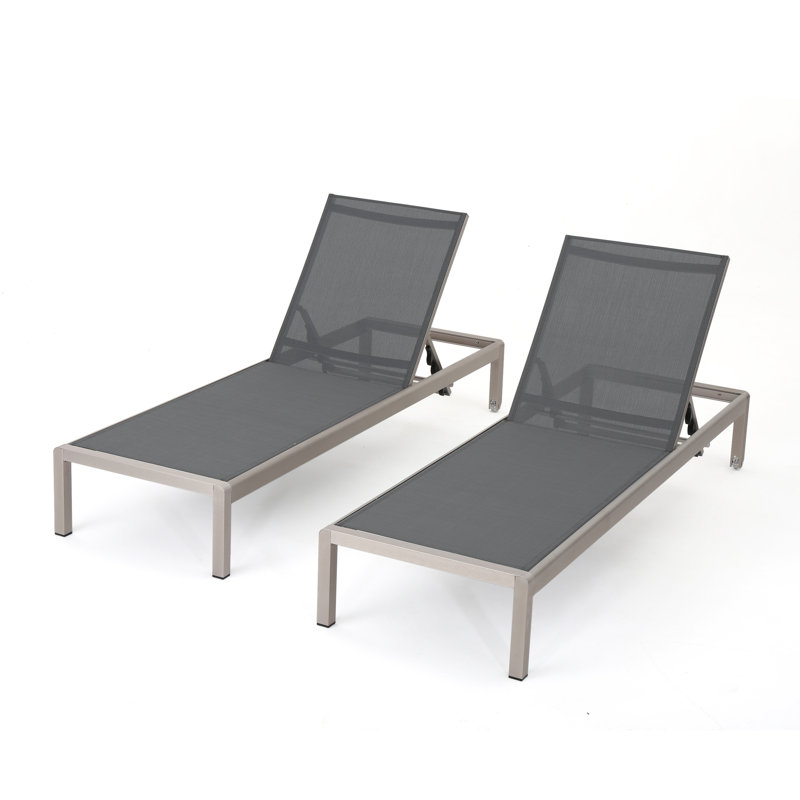 Caggiano 77.5" Long Reclining Chaise Lounge Set