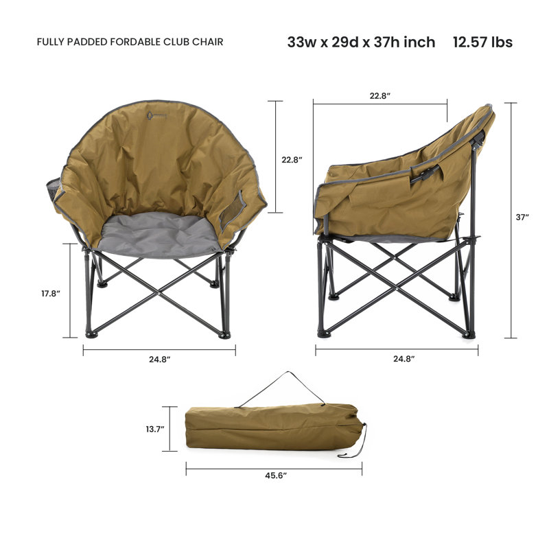 Chaise de camping Cozy Club, Jaune foncé / gris