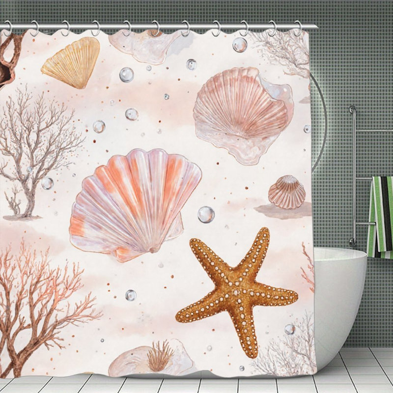 Rideaux de douche Shell Starfish Coral, 71 x 71