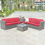 Ensemble de conversation modulaire en rotin avec coussins 8 pièces Burand-422121593