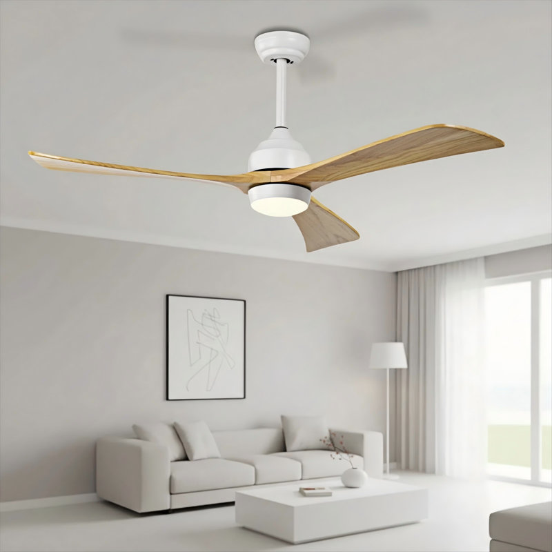 Ventilateur de plafond 3 pales en bois avec lumière