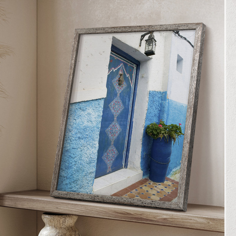 Morocco Door Framed Print - Solid Wood, 11" H x 9" W