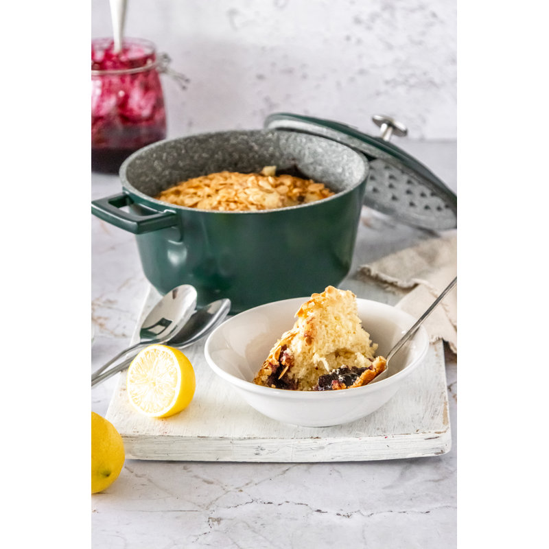MasterClass Cast Aluminum Round Casserole, 33cm / 4L, Green Hunter