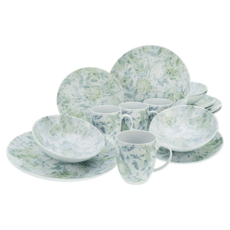 Tropical - Serie Home Piece Porcelain China Dinnerware Set - Service for 4