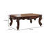 Table basse Genivra, plateau rectangulaire de 36 pouces, pieds à volutes, brun-32149887