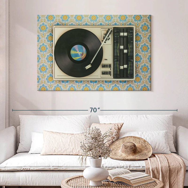 Abarca, vieux disque vinyle, H 32 po x l 48 po