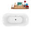 Baignoire de trempage sur pattes 68 "avec drain, pattes et plateau en bambou 68" Streamline-1833394551-1833394552