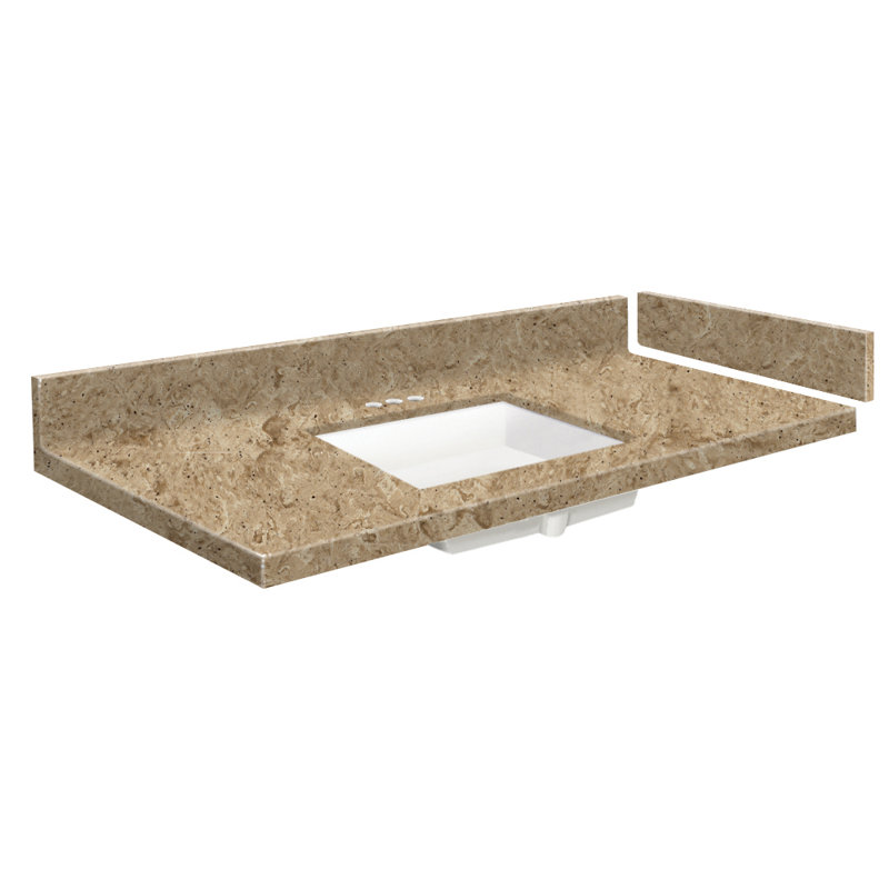 Newport 57.75'' Solid Surface Single Bathroom Vanity Top with Sink, 4" Centers, Sand Mountain