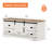 Modern Farmhouse TV Stand For 65" TV With Barn Door & Rub Through Distressing, Wood Entertainment Center With Drawers And Storage Cabinet For Living Room,Cream White-1955842395
