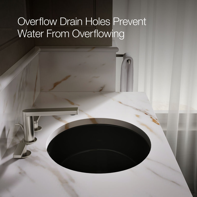 Verticyl Ceramic Oval Undermount Bathroom Sink with Overflow, Black