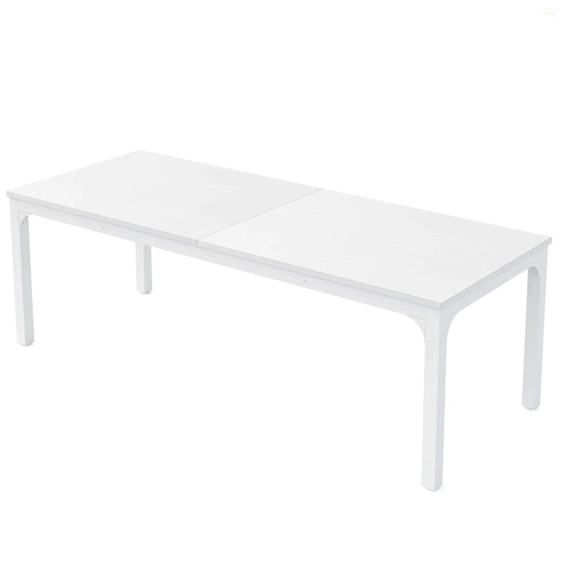 Dual Workspace Desk,Conference Table,Rectangle Computer Desk, White, White
