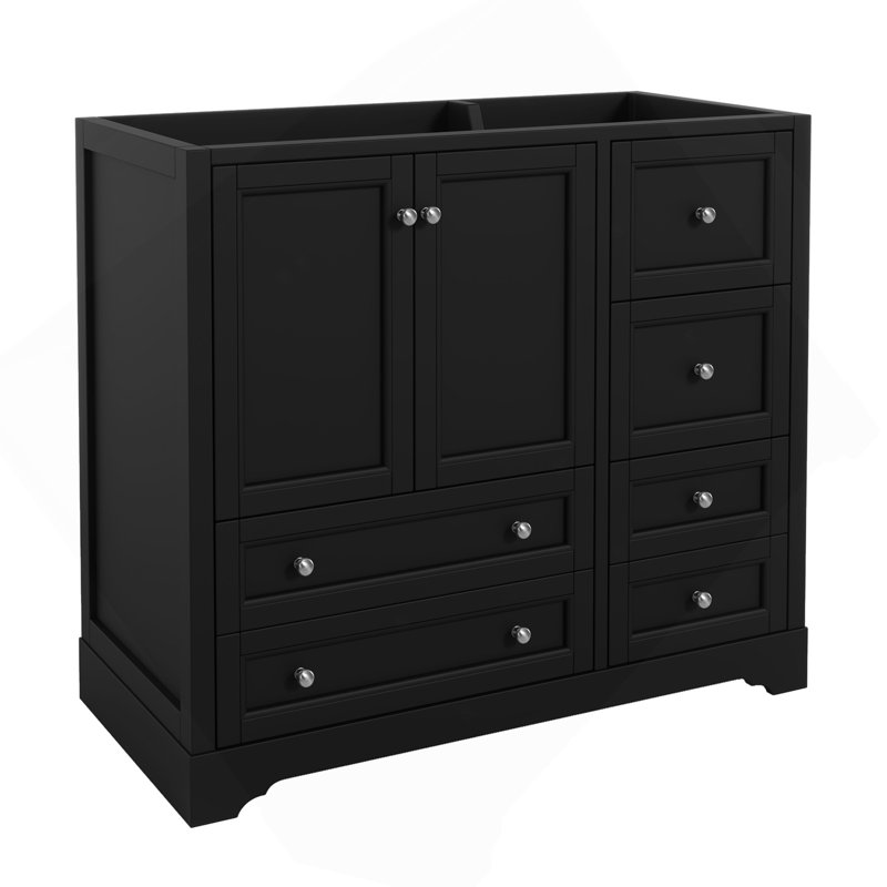 Meuble-lavabo de 36 po sans lavabo, meuble-lavabo autoportant en bois avec 4 tiroirs de rangement et tablette, portes à fermeture douce (PAS D'ÉVIER