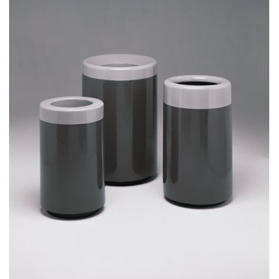 Top Entry Round Fiberglass Open Kitchen Trash Can - 25 Gallons