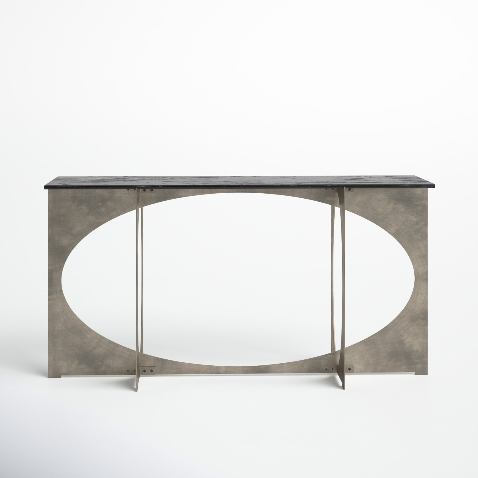 Giles 60'' Console Table, Black/Nickel