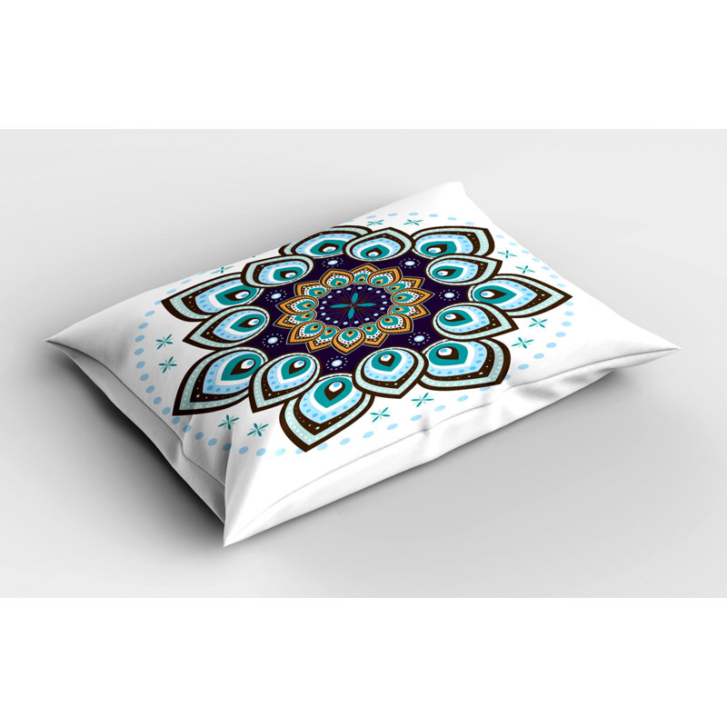Blue/Brown Polyester Microfiber Piece Sham, Queen