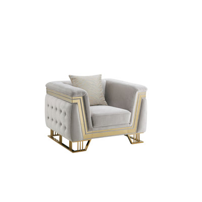 Chaise avec accoudoirs touffetée Judy