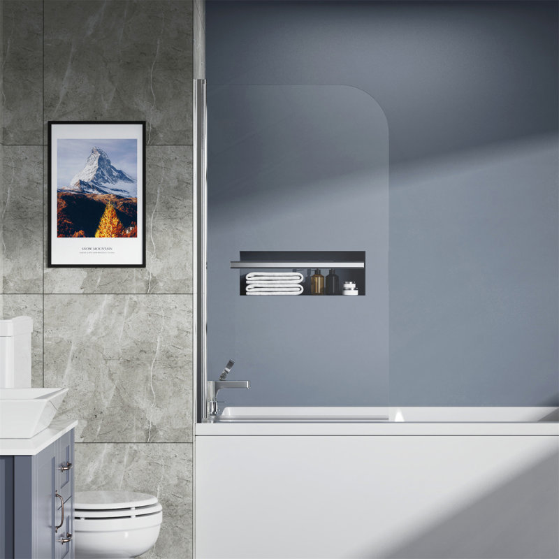 Panneau de douche en verre trempé sans cadre 31 "X55"