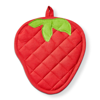 Strawberry Potholder Trivet Red Multi Cotton Everyday