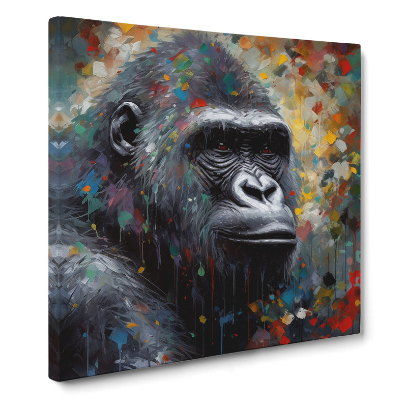 Gorilla Post-Impressionism - Wrapped Canvas, 50cm H x 50cm W x 3cm D
