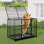 Cage pour chien 36/42/48 po en acier inoxydable robuste, chenil à l'épreuve des fuites avec roues pour chiens de taille moyenne