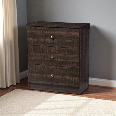 Lavande 3-Drawer Storage Chest in Espresso Brown Wood