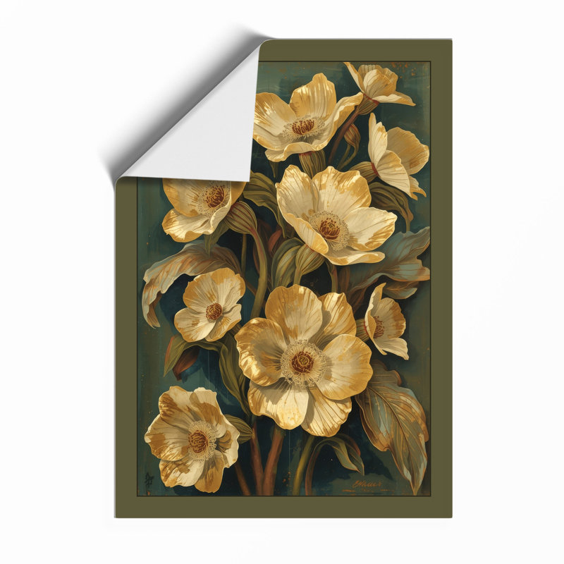 Golden Tulips Study Botanical - Print, Unframed, A2 - 59.4 x 42.0 cm