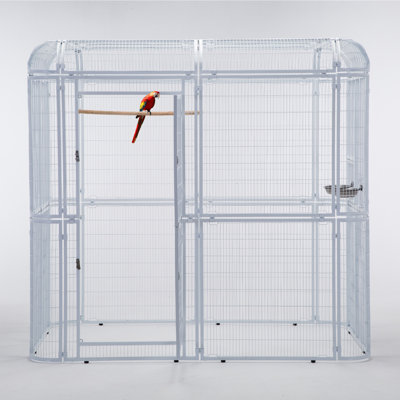 Corwynn 82'' Iron Flat Top Floor Bird Cage with Stand
