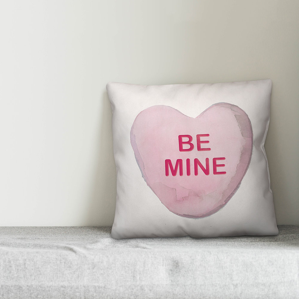 Be Mine Candy Heart Throw Pillow Designs Direct Creative Group