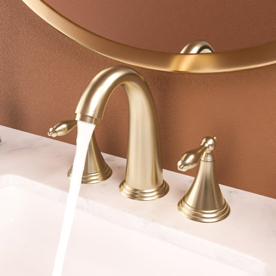Widespread Bathroom Faucet In Brushed Nickel With Long-Term Durability - Constructed Brass And Stainless Steel For A Reliable 3 Hole Ceramic Cartridge Solid Construction