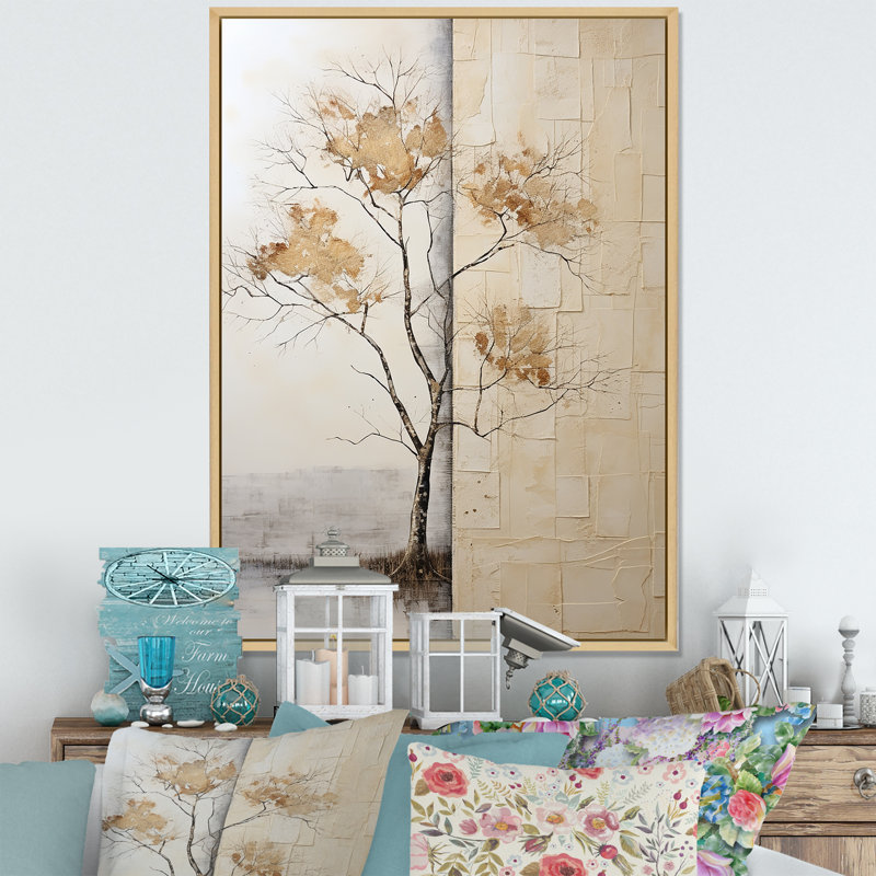 Arbre africain africain II - Reproduction d'art mural arbre africain, H 20 po x l 12 po, Cadre naturel flottant