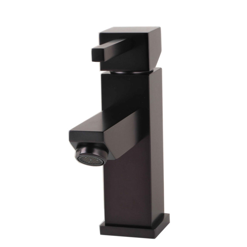 Single-Hole Bathroom Faucet with Drain Assembly, Oil Rubber Black