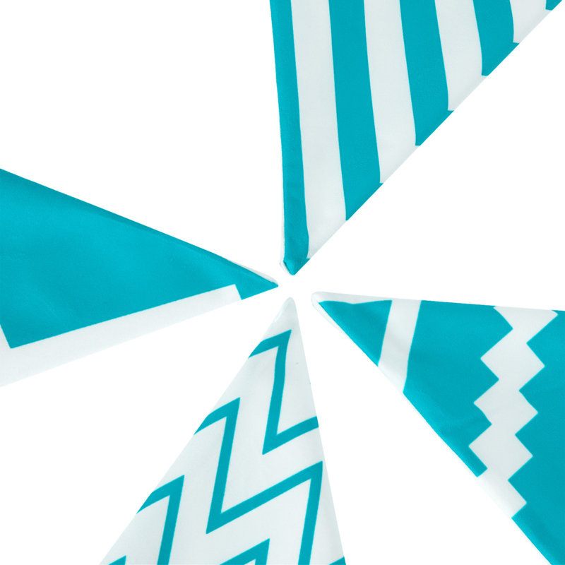 Lendsey Appliqued Outdoor Pillow Cover, Teal/White