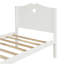 Lit plateforme simple avec support à lattes de bois et tête et pied de lit (blanc)