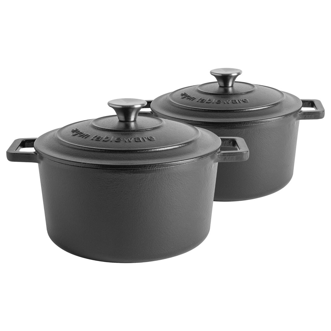 Argon Tableware - Round Cast Iron Casserole Dishes